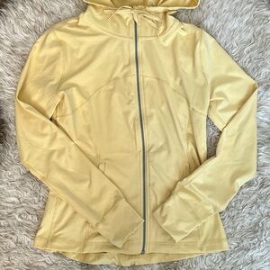 love tree pale yellow athletic jacket/hoodie
